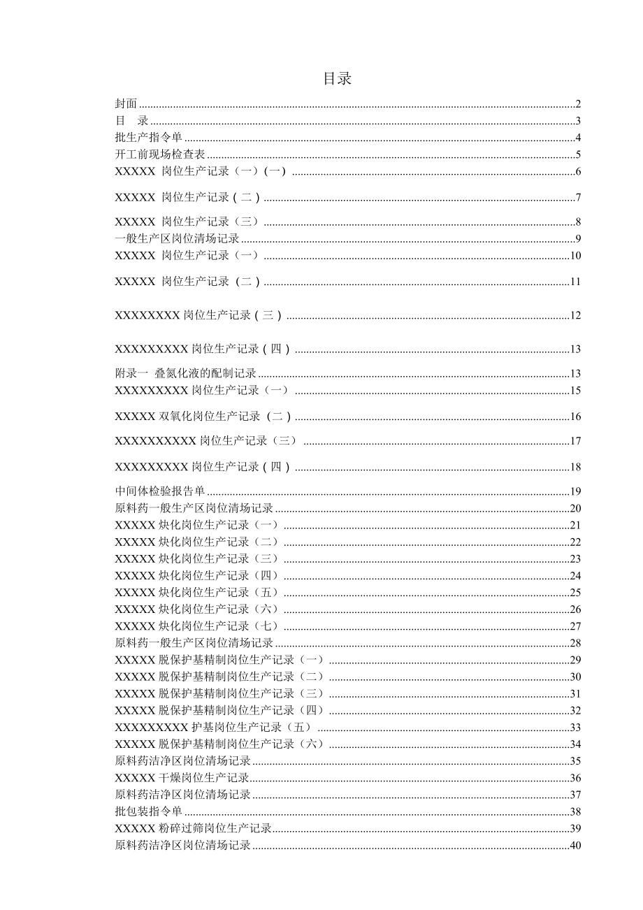 原料药批生产记录(带目录).docx_第1页