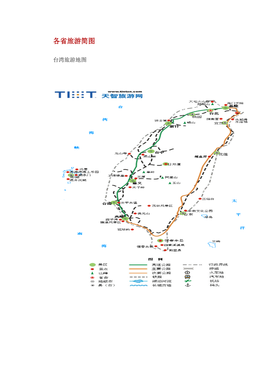 各省旅游简图.docx_第1页