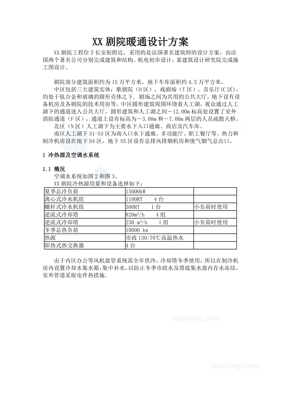 某剧院暖通设计方案secret.docx_第1页