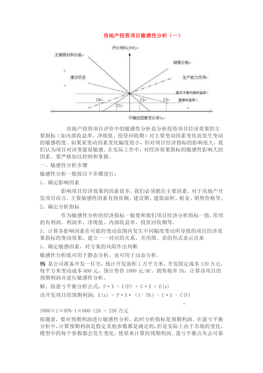 房地产投资项目敏感性分析.docx_第1页