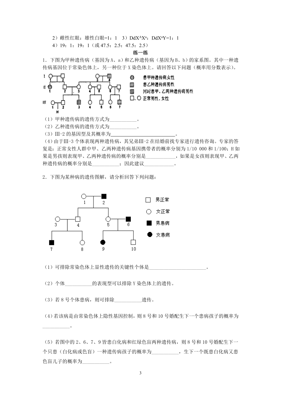 山东惠民二中生物：“五步法”快速判断遗传系谱图doc-桐.docx_第3页