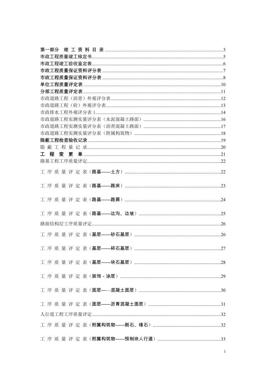 市政工程常用表格汇编[完整版].docx_第1页