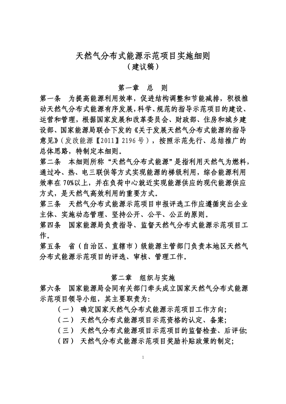 天然气分布式能源示范项目实施细则.docx_第1页