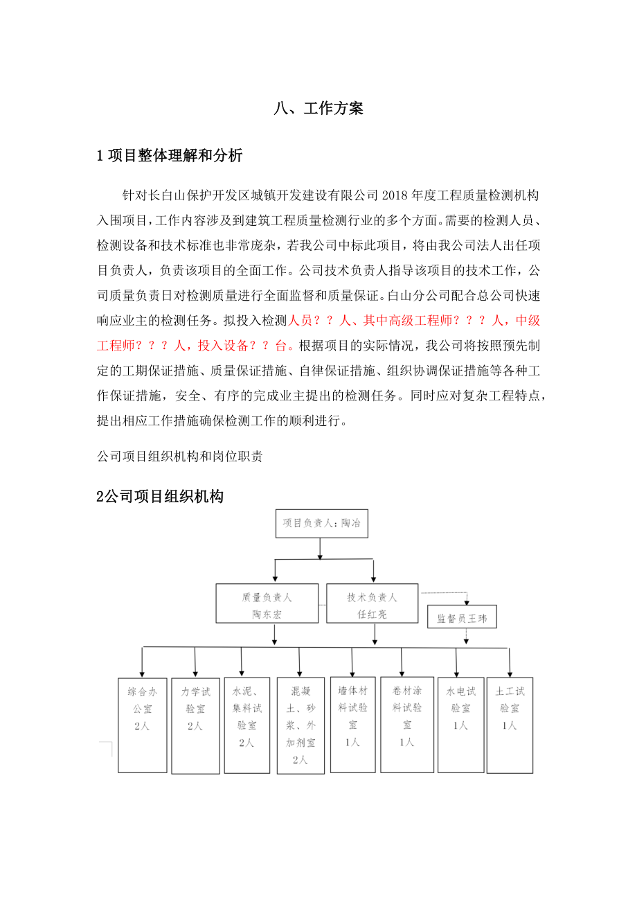 某公司工程质量检测项目工作方案.docx_第1页