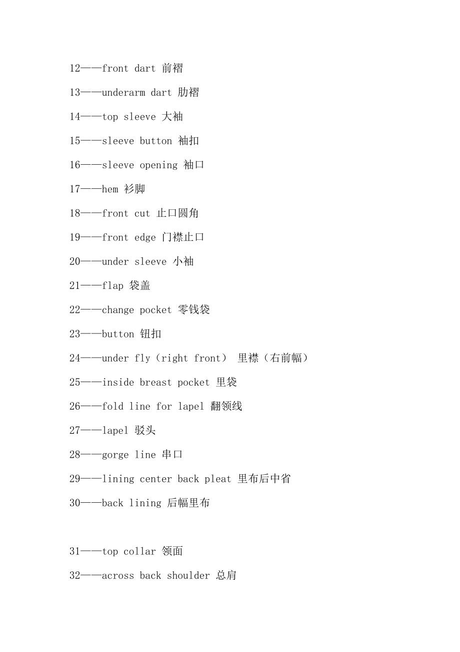 服装部位中英对照(DOC 50).docx_第3页