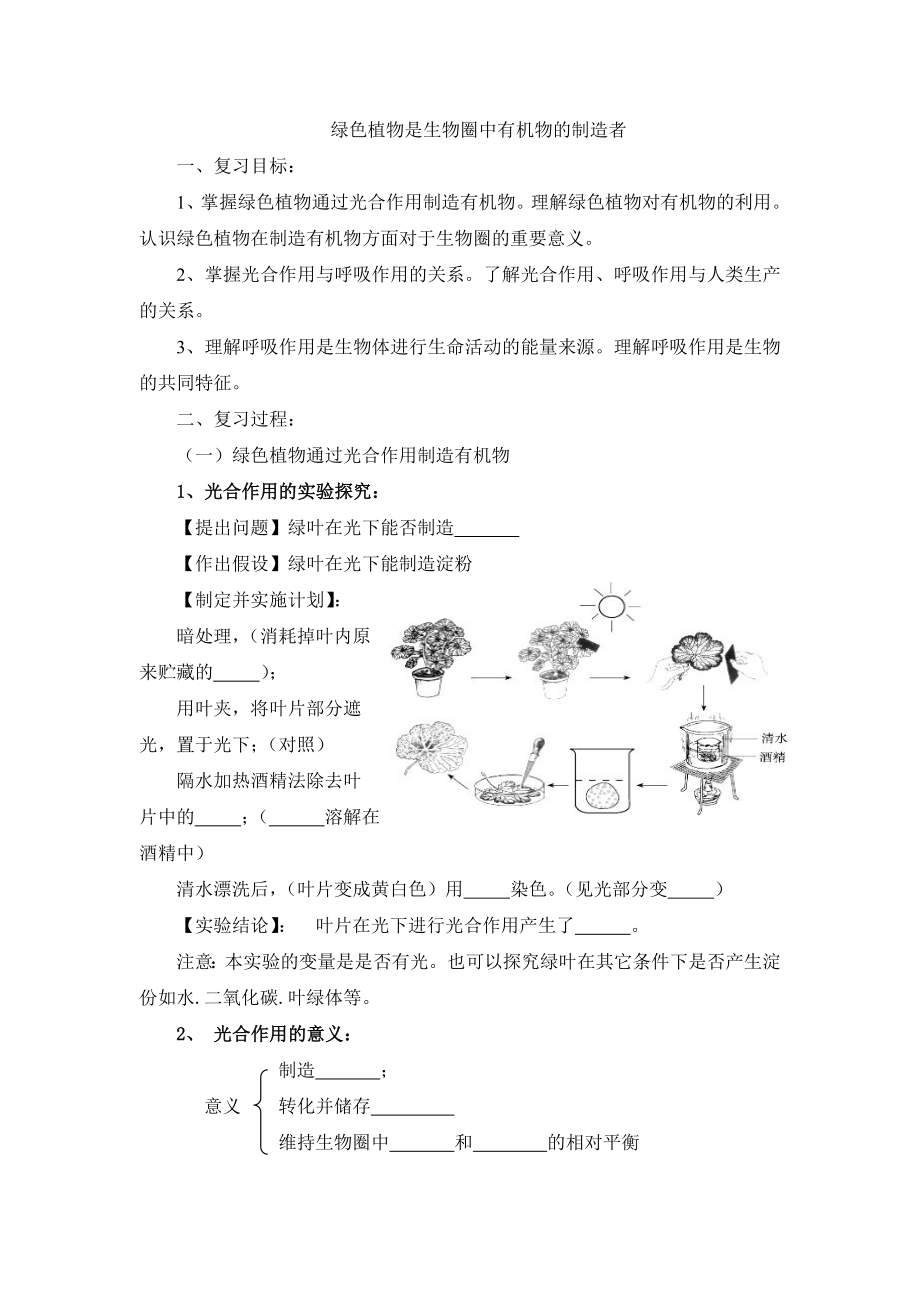 绿色植物是生物圈中有机物的制造者.docx_第1页