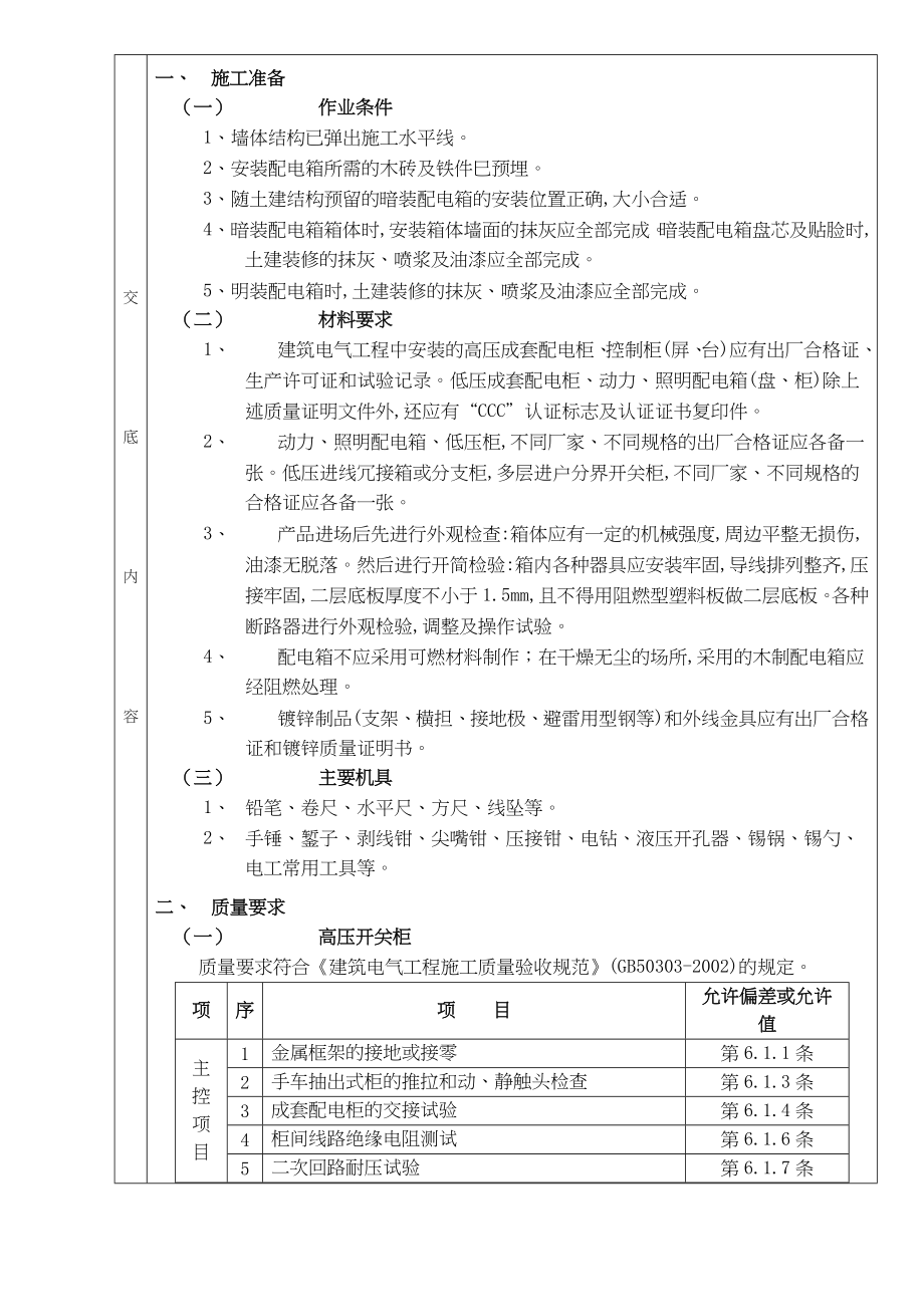 配电箱安装分项工程质量技术交底卡知识.docx_第2页