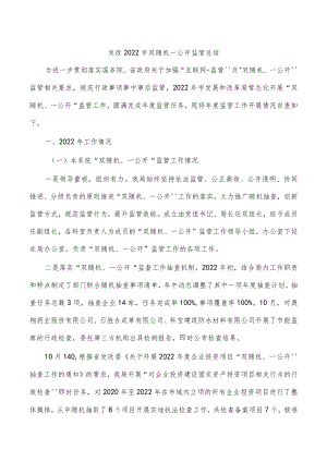 发改2022年双随机一公开监管总结.docx