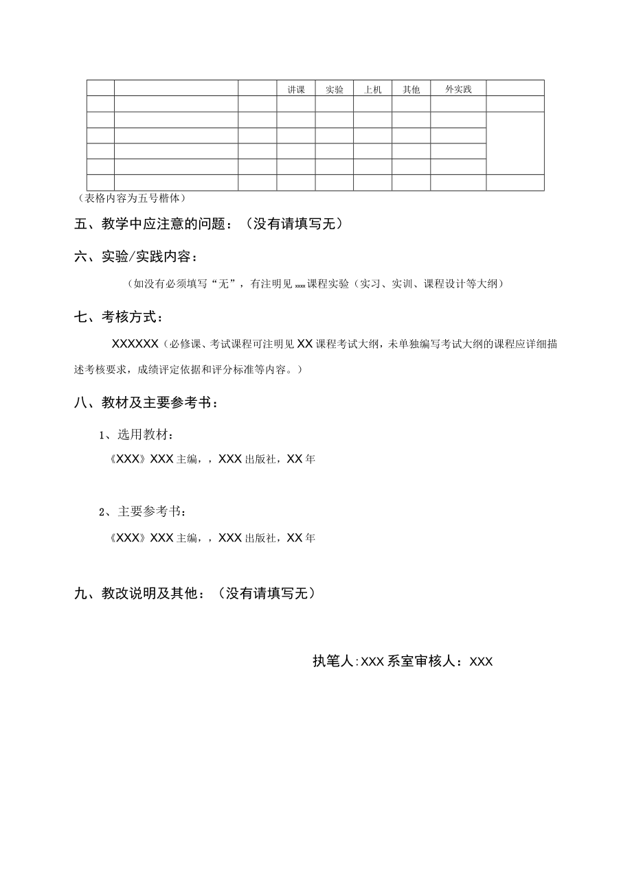 XX大学关于《XX》课程教学大纲格式的规定.docx_第2页