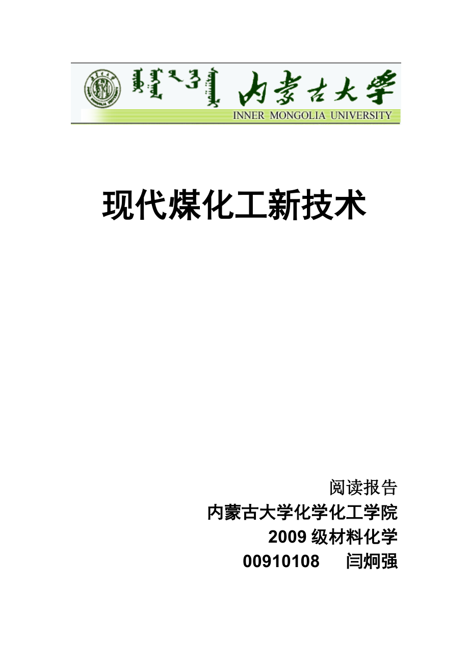 现代煤化工新技术.docx_第1页