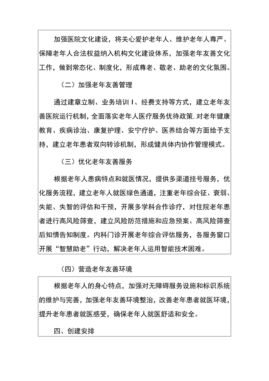 2023医院卫生院创建老年友善医院工作实施方案（完整版）.docx_第3页