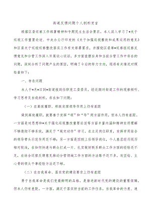 街道反馈问题个人剖析发言.docx