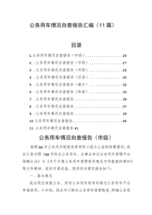 公务用车情况自查报告汇编（11篇）.docx