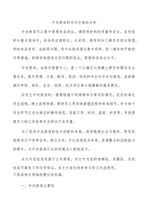 中央厨房财务评价指标分析.docx