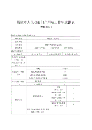 铜陵市人民政府门户网站工作年度报表.docx