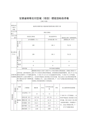 甘肃省转移支付区域项目绩效目标自评表.docx