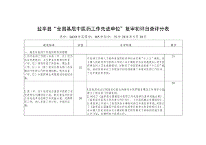 盐亭县“全国基层中医药工作先进单位”复审初评自查评分表.docx