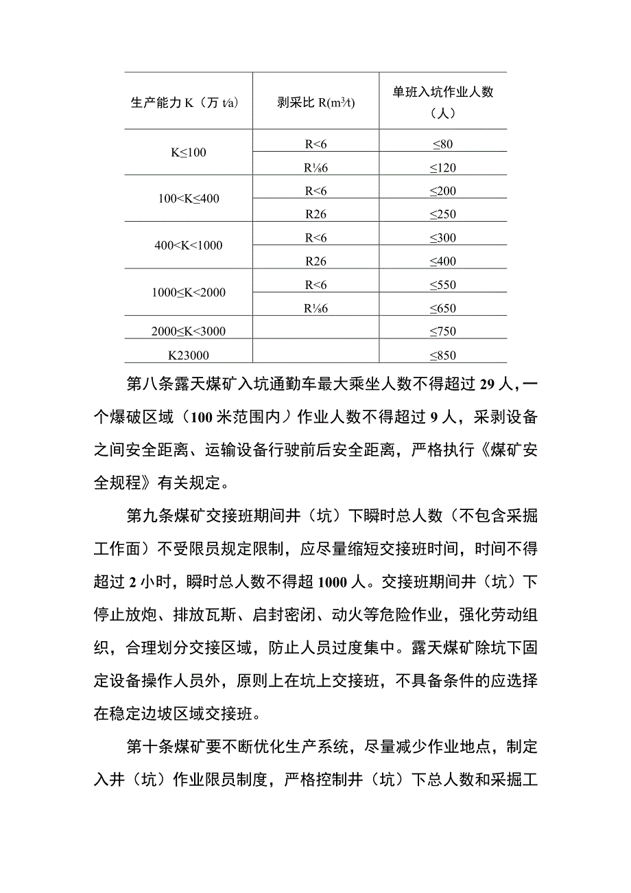 《煤矿单班入井（坑）作业人数限员规定》.docx_第3页