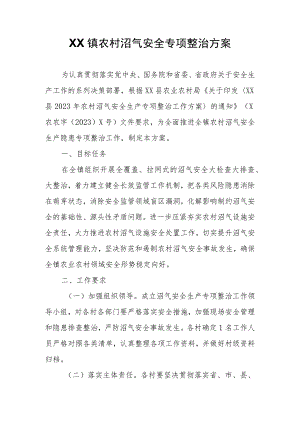 XX镇农村沼气安全专项整治方案 .docx