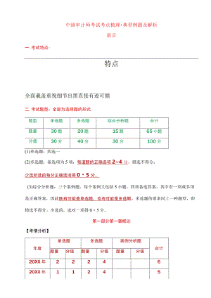 中级审计师考试考点梳理+典型例题及解析.docx