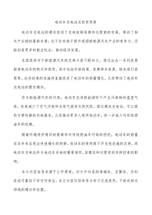 电动车充电站总投资预算.docx