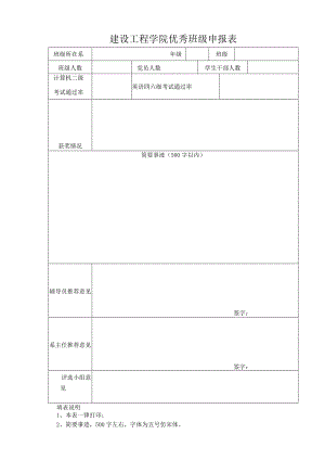 建设工程学院优秀班级申报表.docx