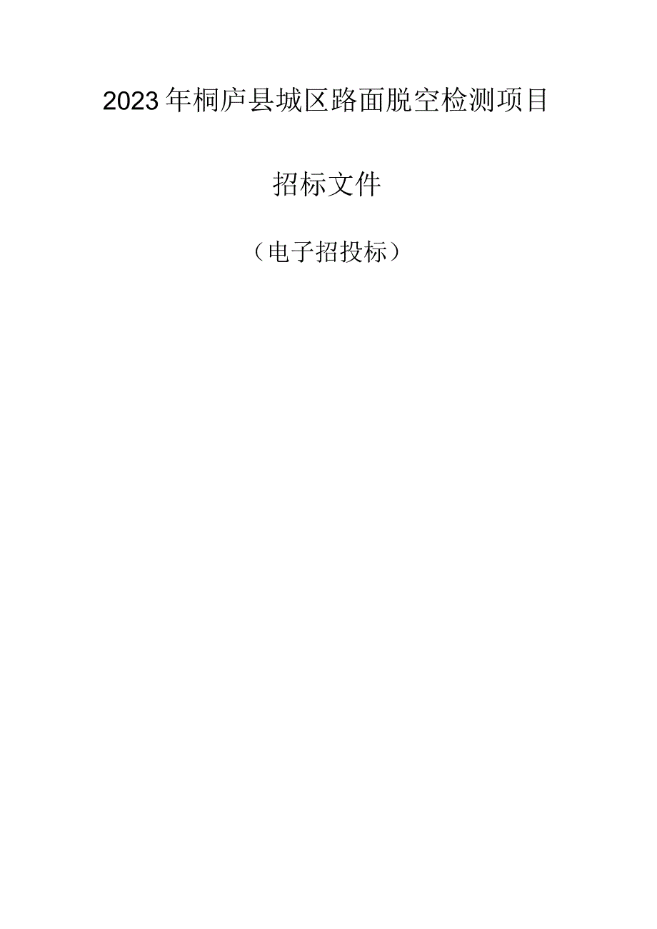 2023年桐庐县城区路面脱空检测项目招标文件.docx_第1页