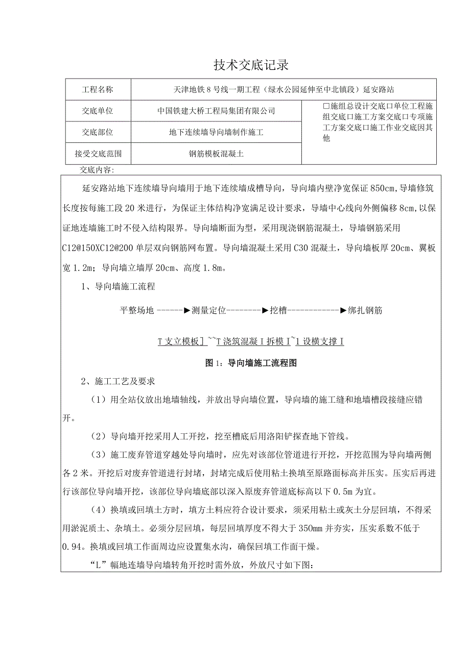 三级（导向墙）延安路站地下连续墙技术（安全技术）交底.docx_第1页