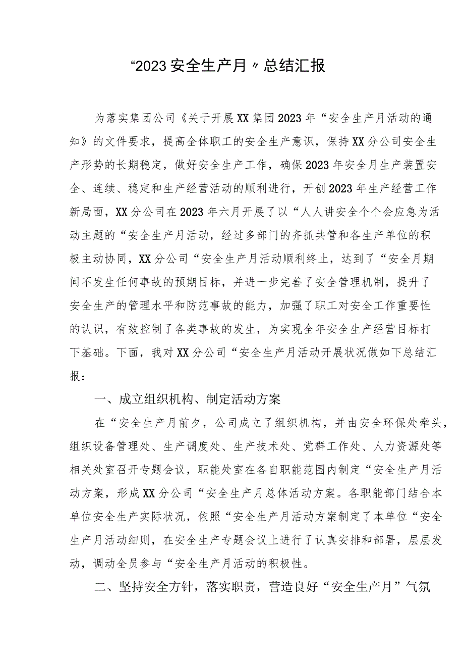 2023年安全生产月总结汇报参考模板（15页）.docx_第2页