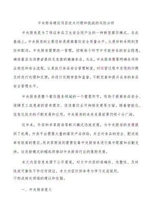 中央厨房建设项目技术问题和挑战的风险分析.docx