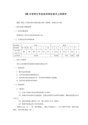 大学专业技术岗位首次上岗条件及专业技术岗位岗位职责.docx