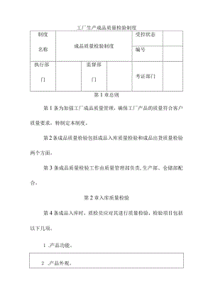 工厂生产成品质量检验制度.docx