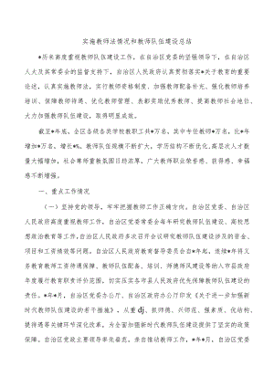 实施教师法情况和教师队伍建设总结.docx