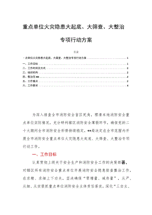 重点单位火灾隐患大起底、大筛查、大整治专项行动方案.docx