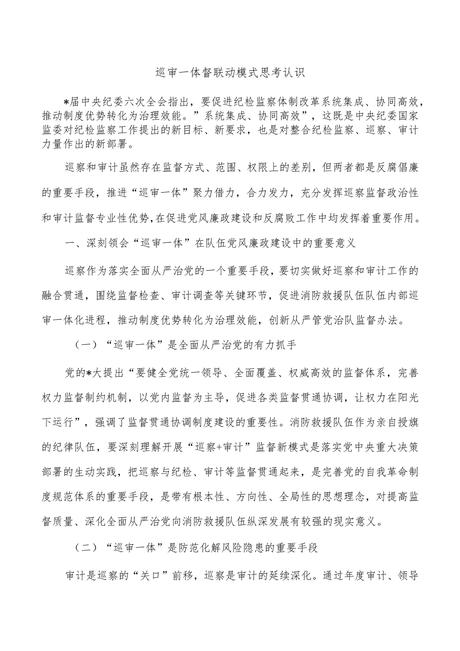 巡审一体督联动模式思考认识.docx_第1页