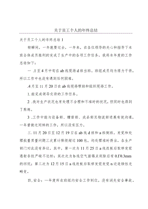 关于员工个人的年终总结.docx