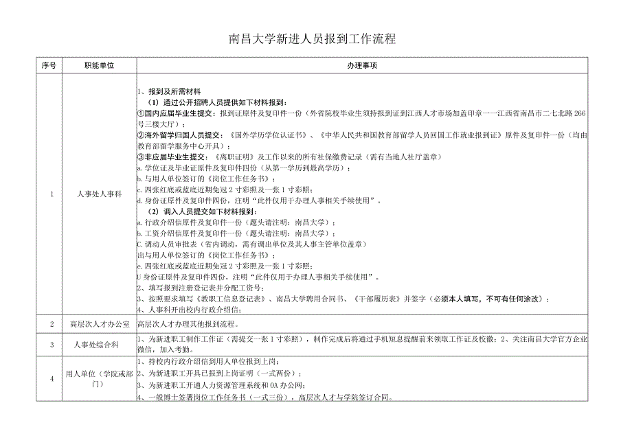 南昌大学新进人员报到工作流程（试行）.docx_第1页