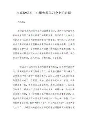 在理论学习中心组专题学习会上的讲话.docx