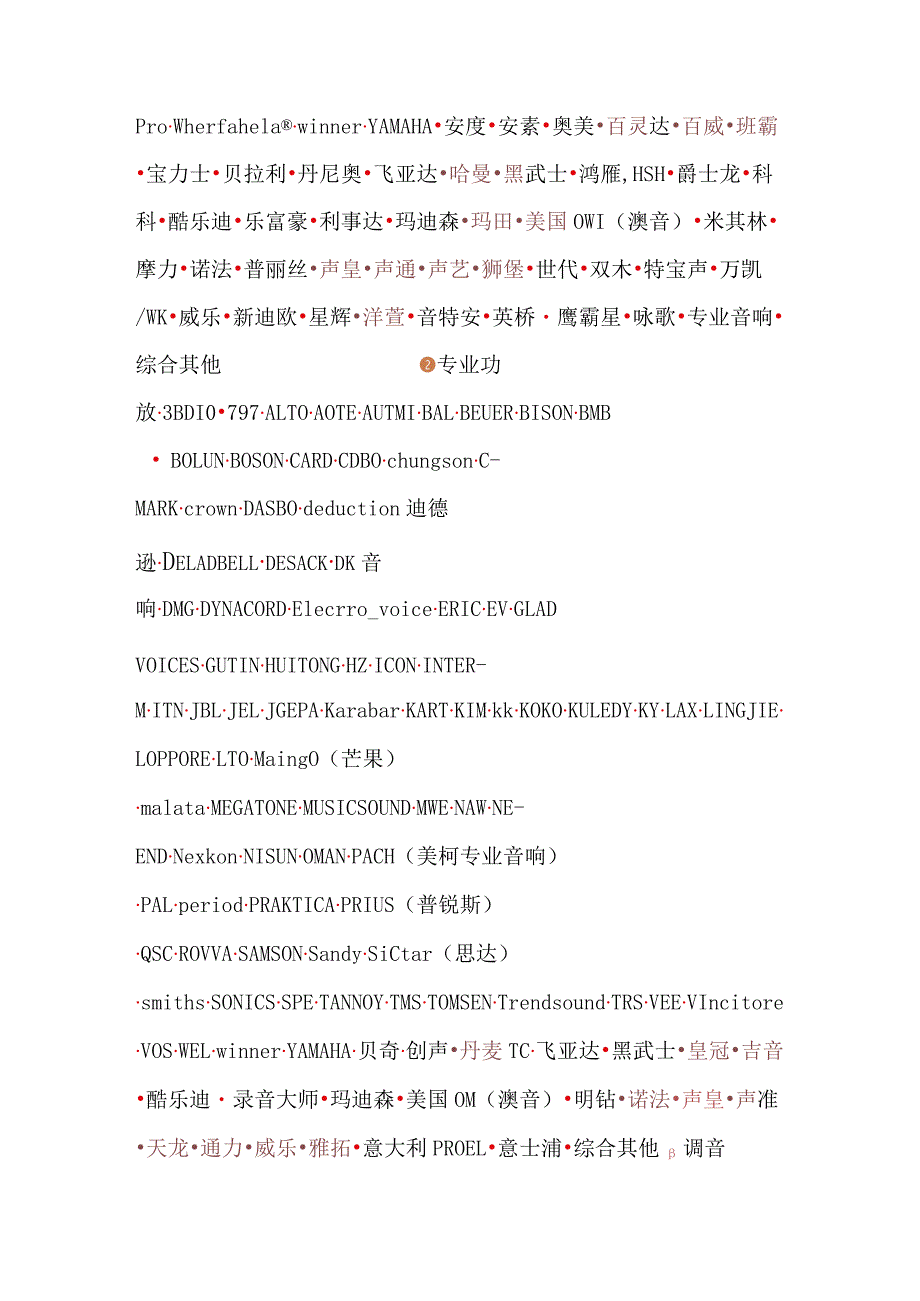 专业音响品牌大全.docx_第2页