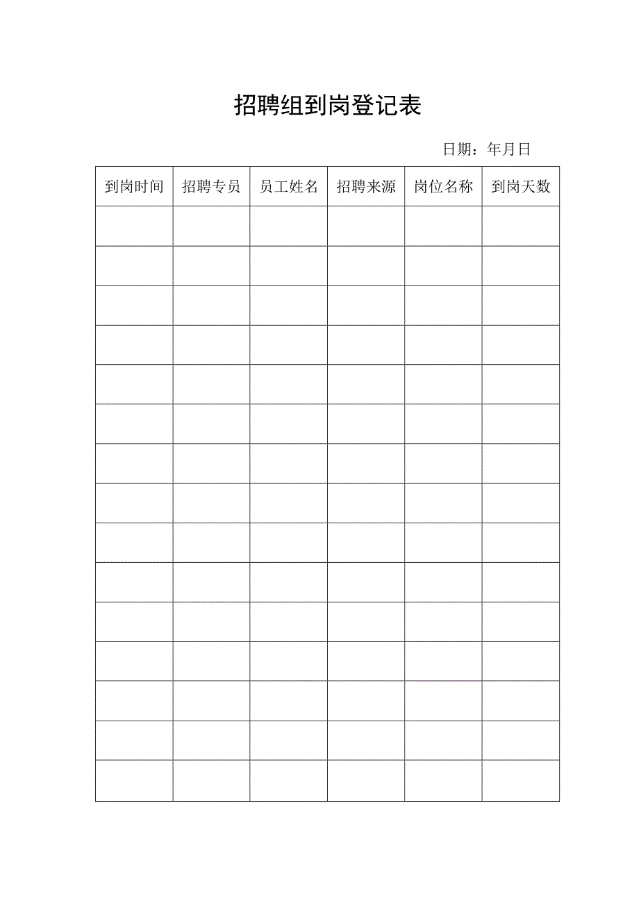 招聘组到岗登记表.docx_第1页