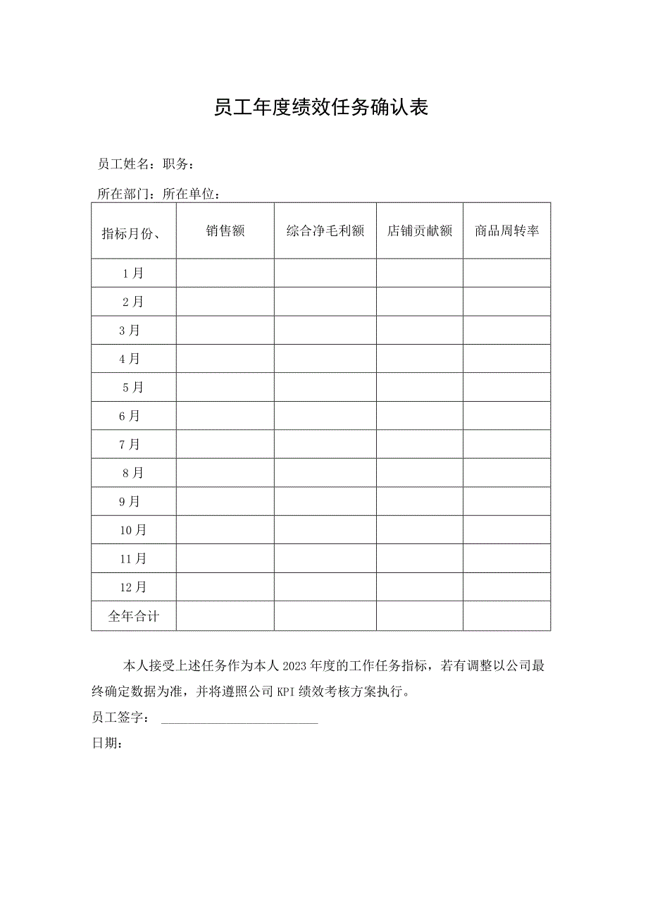 员工年度绩效任务确认表.docx_第1页