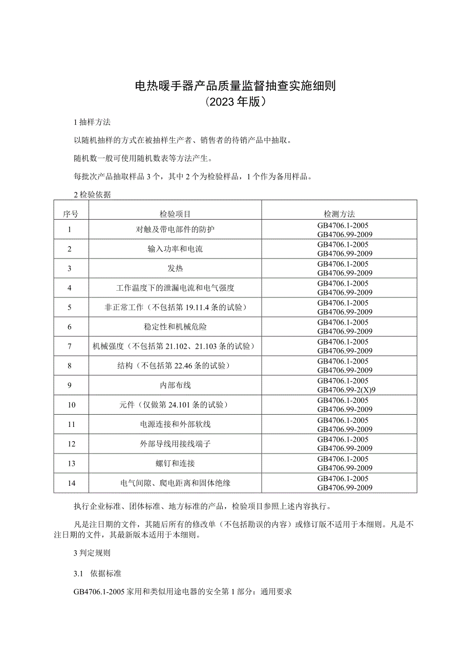 电热暖手器产品质量监督抽查实施细则（2023年版）.docx_第1页