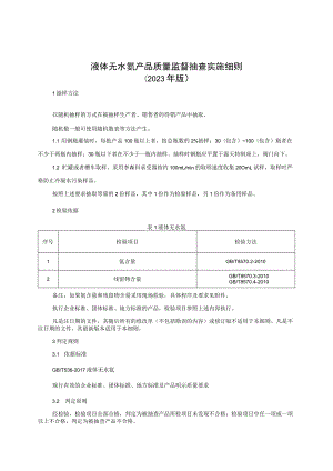 液体无水氨产品质量监督抽查实施细则（2023年版）.docx