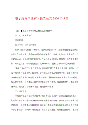 电子商务毕业实习报告范文3000字5篇.docx