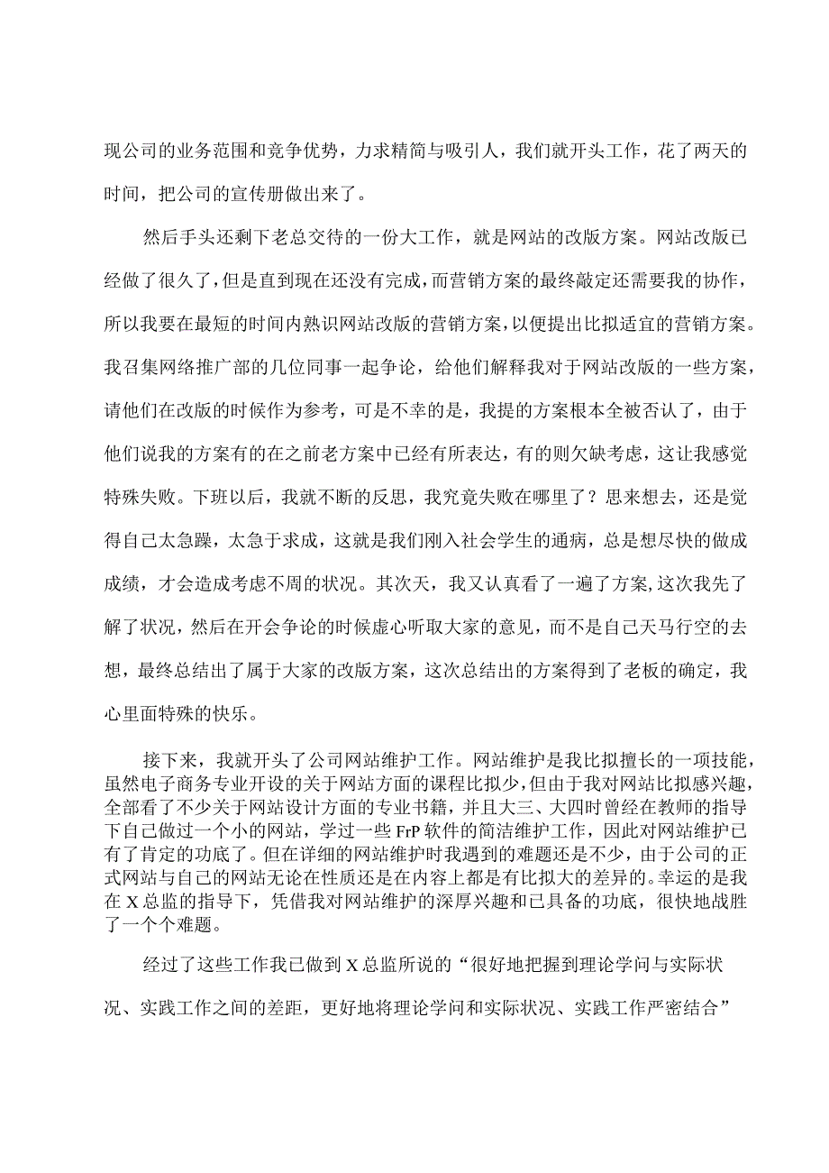 电子商务毕业实习报告范文3000字5篇.docx_第3页