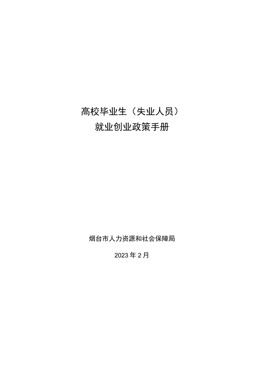 高校毕业生失业人员就业创业政策手册.docx_第1页