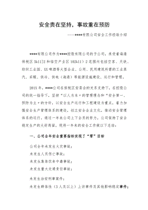 【发言材料】XX集团先进安全经验分享材料（6页）.docx