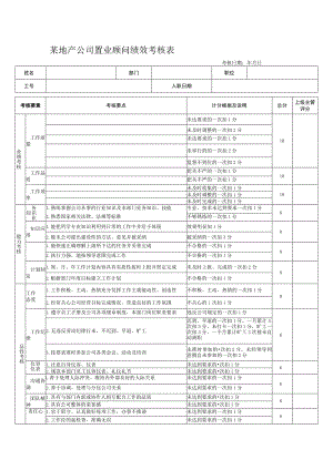 某地产公司置业顾问绩效考核表.docx