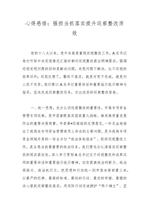 心得感悟：强担当抓落实 提升巡察整改质效.docx