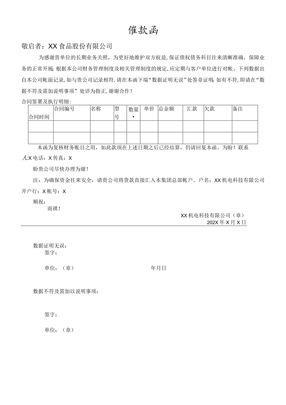 XX机电科技有限公司XX客户催款函(2023年).docx_第1页